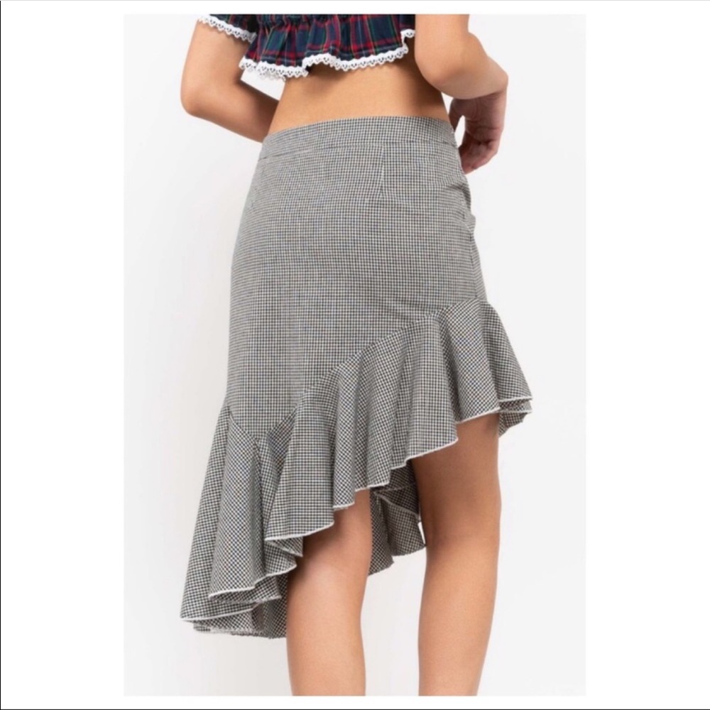POL Asymmetrical skirt B&W Gingham - Picture 4 of 9